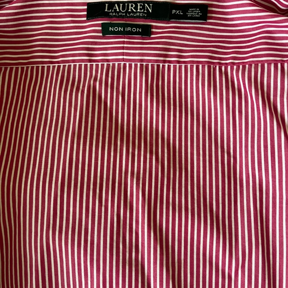 Lauren Ralph Lauren women  Red Striped Shirt no Iron - Picture 5 of 5